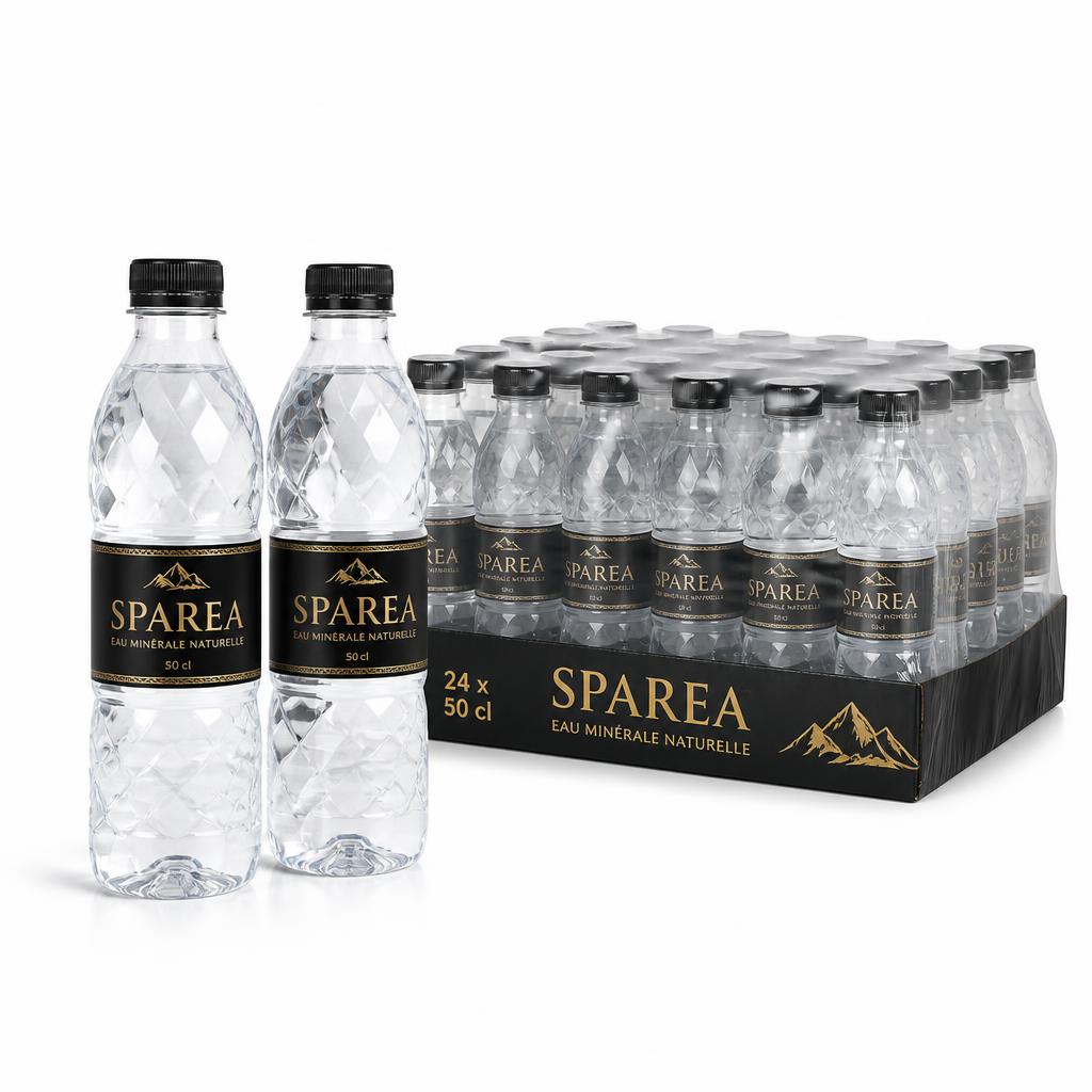 Confezione da 24 bottiglie di acqua Sparea da 50 cl in plastica